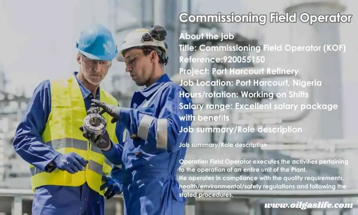 Commissioning Field Operator Job Nigeria